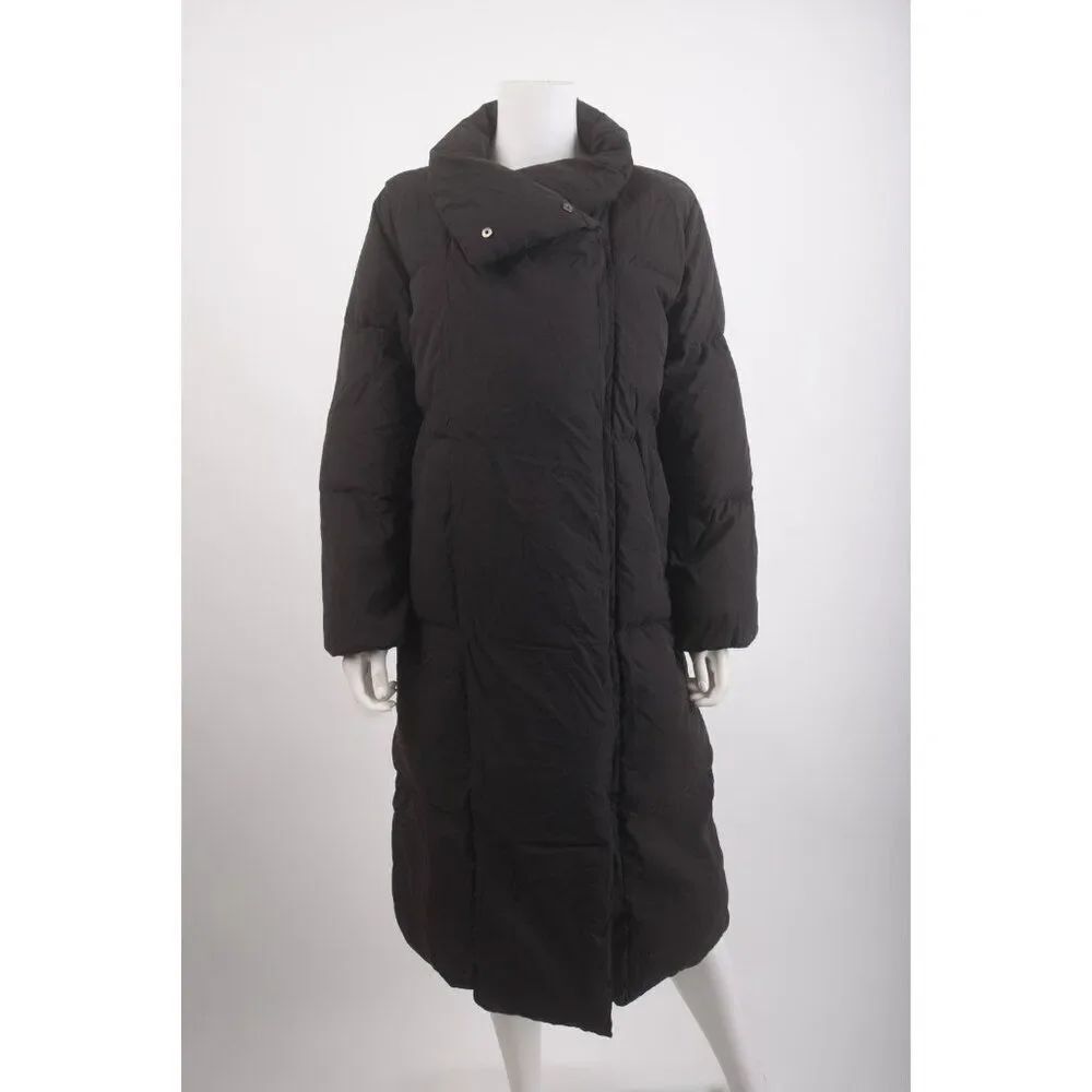 Massimo Dutti Womans Puffer long Coat Size S Black Duck Down 6710/958/800 NWT